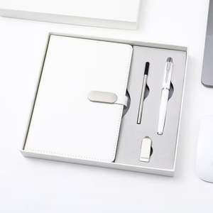 Juegos de Regalo Corporativos Ejecutivos Blancos para Empresas, Incluyen Cuaderno A5, Memoria USB y Bolígrafo, para Graduaciones, Oficinas y Festivales - Product Image 1