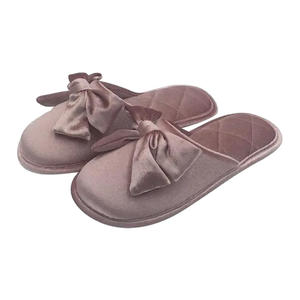 Pantofole da casa donna <span class=keywords><strong>con</strong></span> fiocco Memory Foam in velluto liscio Sexy morbide pantofole trapuntate da interno - Product Image 1