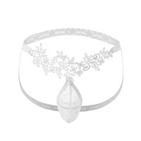 String brodé floral en dentelle pour homme, pochette avant en maille, ceinture fine en dentelle, lingerie en gros