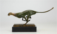 Sculpture d'animal en gros, pièce unique, pour bureau, grande taille, en cuivre pur de haute qualité, émail dur, guépard 3D, personnalisable