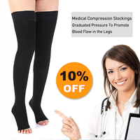 Collants de compression anti-thrombose à taille haute pour l'exercice et les soins de santé, haute élasticité