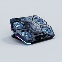 Support pliable universel pour ordinateur portable U-JIE D12 avec refroidisseur d'air RGB à quatre ventilateurs et moule exclusif pour ordinateur portable de jeu et usage bureautique
