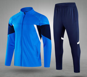 Herren Sport Fußball-Set Übergröße Atmungsaktiv Einfarbig Frühling Langer Anzug Fußball-Training 2-in-1 Schmal Geschnittene Hose mit Kordelzug Trainingsanzüge - Product Image 2