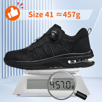 Chaussures de sécurité légères pour hommes, antidérapantes, avec boutons intelligents, semelle en PU à coussin d'air amortissant les chocs, chaussures de travail.