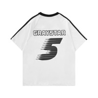 T-shirt de course à imprimé hip-hop en pur coton tendance, col en V, coupe ample, été, homme