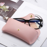 Étuis à lunettes en cuir PU bon marché avec boucle en métal étuis à lunettes de soleil de voyage souples et portables étuis à lunettes de poche pour hommes femmes