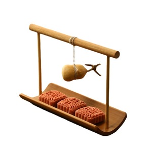 Plateau à thé et à collations en bambou, support portable à double usage pour services à thé Kung Fu, style traditionnel chinois - Product Image 5