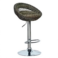 Tabouret de bar pivotant en rotin réglable en hauteur, idéal pour la maison et l'hôtellerie – Vente en gros à prix abordable