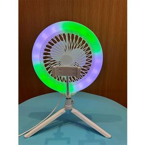 Anillo de Luz LED de Escritorio al por Mayor con Ventilador RGB y Soporte para Teléfono Móvil para Maquillaje, Belleza y Vlogs - Product Image 6