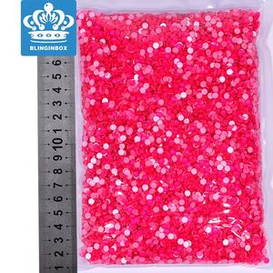 SS6-SS30 Couleur Vert Fluo Rond Cristal Pierre Non Hotfix Strass Applique Flatback Verre Néon Strass pour Vêtements Bijoux - Product Image 3