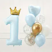 Juego de 24 globos de <span class=keywords><strong>Príncipe</strong></span> y princesa para fiesta de primer cumpleaños, papel de aluminio, perfecto para celebraciones de Año Nuevo y ocasiones especiales - Product Image 3