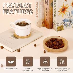 Sachets de thé vides personnalisables pour thé en vrac, petits filtres à thé jetables avec cordon de serrage, sachets de thé en tissu remplissables - Product Image 2