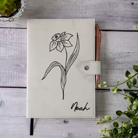 Carnet A5 en cuir PU vintage populaire, personnalisable, vierge, gravable au laser, journal intime en similicuir