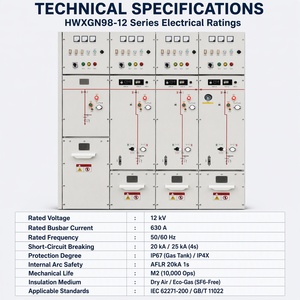 ตู้สวิตช์เกียร์ฉนวนกันไนโตรเจนแบบ SF6 ขนาด 12kV 630A ระดับ IP67 พร้อมระบบ VCB แบบ LBS สำหรับจ่ายไฟฟ้าแรงดันปานกลาง - Product Image 6