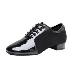 Zapatos de Baile Modernos de Vals y Salsa para Hombre, Profesionales, de Poliéster y Patchwork, con Suela de Cuero Genuino, Diseño de Salón de Baile - Product Image 1