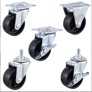 Roulettes légères en PP de 1,5 pouce, roulettes fixes pour meubles, étagères, chariots, roue pivotante en caoutchouc - Product Image 2