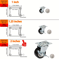 Roulettes modernes de 50 cm (2 pouces) avec frein, roues en caoutchouc silencieuses pour chambre, cuisine, salle de bain, salle à manger, capacité de charge de 60 kg
