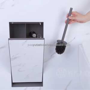 Moderne carrelage en acier inoxydable niche salle de bain toilette accessoires acier caché encastré bidet pulvérisateur toilette brosse chasse d'eau facile - Product Image 5