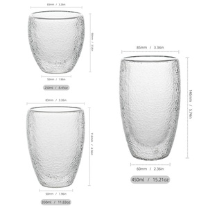 Vente en gros en vrac de tasses à expresso en verre à double paroi en borosilicate transparent de 250/350/450 ml, fabriquées à la <span class=keywords><strong>main</strong></span> - Product Image 3