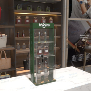 Kainice Luxury Small Shop Counter Glass Acrylic Led Perfume <strong>Bottles</strong> <strong>Display</strong> Box Cabinet <strong>Display</strong> Shelf <strong>case</strong> with Lock