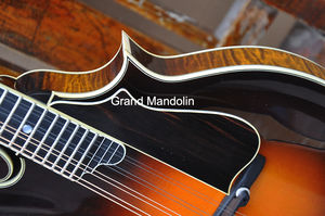 Mandolina de Lujo Personalizada de Primera Calidad, Octava F, Fondo y Laterales de Arce Flameado Sólido 3A, Puente y Diapasón de Ébano - Product Image 3