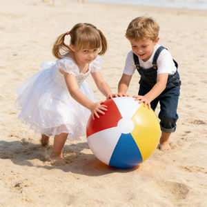 Pelota de playa inflable de PVC grande para niños, con impresión de logotipo personalizado, venta al por mayor de fábrica, para regalos, juegos al aire libre, juguete acuático. - Product Image 6