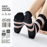 Chaussettes de yoga et de Pilates professionnelles pour femmes, respirantes, avec grip en silicone, antidérapantes, chaussettes de Pilates, logo personnalisé