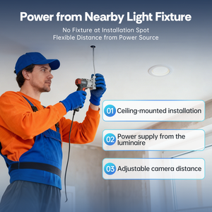 माइमेट आसानी से स्थापित सतह माउंटेड कैमरा, टूल-फ्री सीलिंग माउंट, लैंप-संचालित 24/7 निगरानी, माई मोशन फिल्टर और ऑडियो - Product Image 2