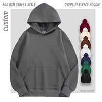 Sweat à capuche Street Style épais 500 g/m² en molleton oversize avec logo personnalisé unisexe