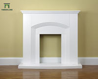 Contour de cheminée moderne en MDF peint en blanc |   Cadres d'encadrement de cheminée personnalisables avec éclairage LED encastré |   Timberlume Living Room Best