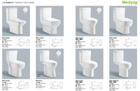 Medyag UPC Siphonic Inodoro de dos piezas S-trap 300mm Flush Alargado Inodoro Siphon WC Inodoros
