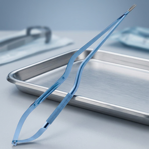 6flowers Micro Needle Holder Surgical Instrument For General Surgery CE Certified Class I Manual Stainless Steel Blue Handle - Product Image 3