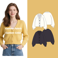 Cardigan en tricot respirant en laine/acrylique pour femme, style décontracté et confortable, collection automne, conception d'usine ODM, idéal pour le bureau