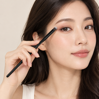 Pinceau de maquillage professionnel KB126 avec fibre de haute qualité de 0,07 mm, virole en aluminium épaissie et manche en bois de qualité supérieure