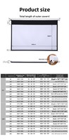 Pantalla de proyector eléctrica OEM 70 80 150 pulgadas Pantalla láser motorizada retráctil Disparador de cine en casa Formato 16:9