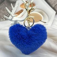 Porte-clés en peluche en forme de cœur, accessoire de sac pour femme, accessoire de voiture, vente chaude