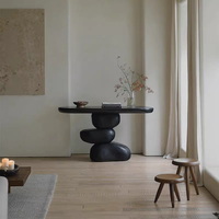 Table rectangulaire en bois de style nordique moderne pour salon, meuble d'entrée, couloir, décoration de canapé avec finition miroir