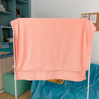 Nouvelle Couverture d'été douce et unie pour enfants, motif dessin animé moderne, en polaire pour nouveau-né, personnalisable, double face en Minky à pois pour bébé
