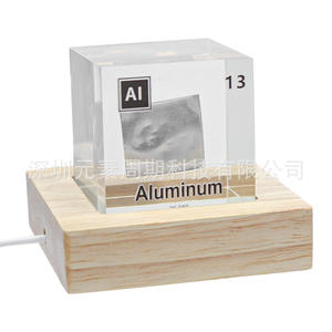 Cubo de Acrílico con Elemento de Aluminio de 5 cm, Exhibición de Muestras de la Tabla Periódica, Regalo Coleccionable - Product Image 3