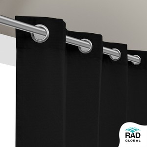 Rideaux d'extérieur imperméables noirs de qualité supérieure avec un style moderne élégant pour les patios, les balcons, les pergolas et les espaces de jardin - Product Image 2
