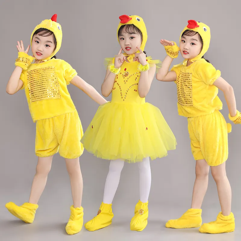 Costume de spectacle de la journée des enfants, petit canard jaune, costume de cosplay d'animal de dessin animé pour enfants