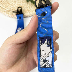 Usine personnalisée 5000 aigle métal porte-clés brodé porte-clés une pièce Anime lanière courte porte-clés en nylon - Product Image 6