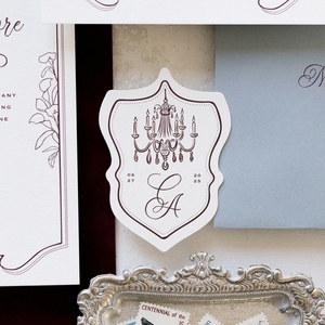 Juego de Invitaciones de Boda de Lujo con Impresión Tipográfica, Monograma en Relieve Personalizado, Papel Elegante, Cinta Decorativa, Tarjeta de Felicitación con Detalles de RSVP - Product Image 3