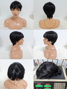 Letsfly - Promoción de $9.5, Pelucas Cortas Pixie Baratas con Encaje 3x1, Cabello Humano 100% Brasileño al por Mayor para Mujeres Negras, 100 Gramos - Product Image 4