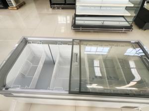 Congélateur îlot europé<span class=keywords><strong>en</strong></span> pour supermarché, à couvercle coulissant ouvert <span class=keywords><strong>en</strong></span> hauteur, pour affichage combiné d'aliments surgelés <span class=keywords><strong>en</strong></span> sac et de viande - Product Image 3