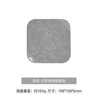 Tapis d'alimentation carrés en silicone écologiques à motif chiot mignon avec ventouses pour chats, chiens et petits animaux – Gamelles anti-glouton