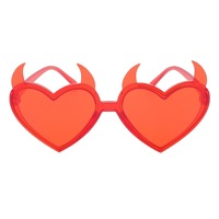 Lunettes de soleil unisexes en forme de cœur avec cornes de diable, style rétro, protection UV400, pour l'été, CHROME HEART HALLOWEEN pour enfants
