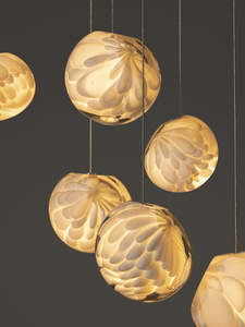 Lustre en verre fait à la main Design moderne et créatif de plumes pour <span class=keywords><strong>Restaurant</strong></span> Villa Duplex Escalier suspendu au milieu - Product Image 4