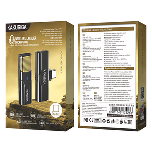 Kakusiga Rechargeable Wireless <b>Microphone</b> With Type C Connector <b>For</b> Smartphone And <b>Computer</b> Use - Product Image 2