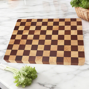 Tabla de Cortar Cuadrada de Madera de Caucho Sólida con Costura de Doble Cara, Grosor de 3.5 mm, Diseño de <span class=keywords><strong>Parquet</strong></span> - Product Image 3